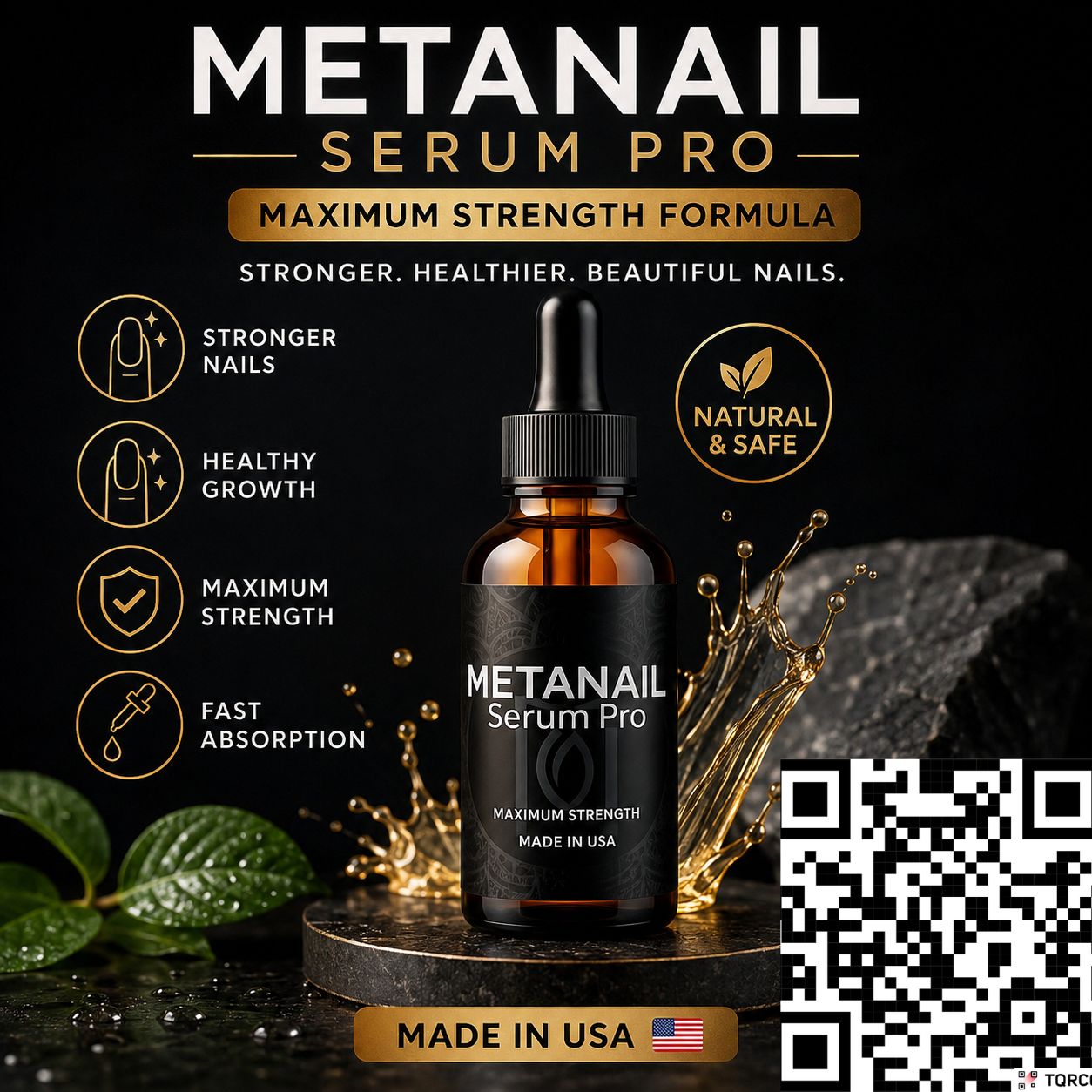 MetaNail Serum Pro bottle — maximum strength nail care formula